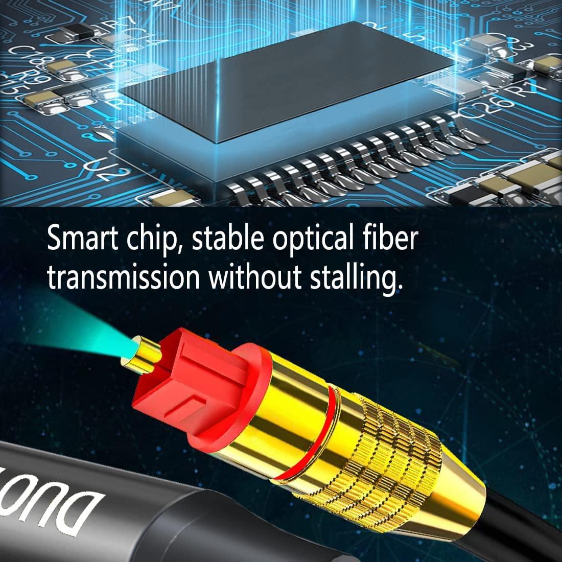 DUOYUTING Digital Optical to Analog 3.5mm AUX Audio Cable, Optical to 2 RCA Adapter, All-in-one D/A Audio Converter, for TV/PS4/Xbox/DVD SPDIF/TOSLINK/Optical Port to Sound Box Amplifier Headphones16.5FT)