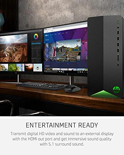 HP HP Pavilion Gaming PC, AMD Ryzen 3 5300G Processor, 8 GB RAM, 256 GB SSD, Windows 11, Wi-Fi 5 & Bluetooth 4.2 Combo, 9 USB Ports, Pre-Built Gaming PC Tower, Mouse and Keyboard (TG01-2010, 2021)