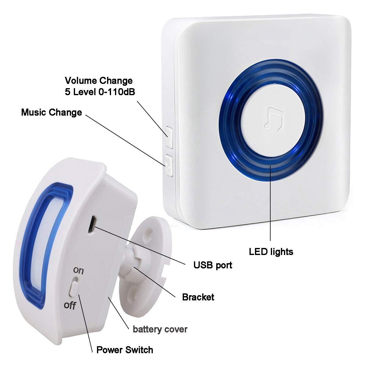 EverNary Bed Alarms and Fall Prevention for Elderly Dementia Patients Seniors,Wireless Caregiver Pager Indoor Motion Sensor Alert Elderly Monitoring for Home (2 Receiver+2 Motion Detedtor)