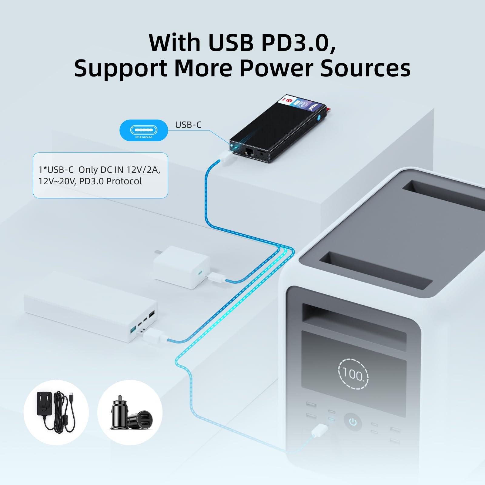 MeLE MeLE Reddot Winner PCG02 Pro Fanless N100 Mini PC Stick 8GB LPDDR4x 128GB eMMC Micro Computer 2X HDMI 4K WiFi 5 BT5.1 Gigabit Ethernet, Support PD3.0 Protocol, on IoT, NAS, Digital Signage, MES, WMS