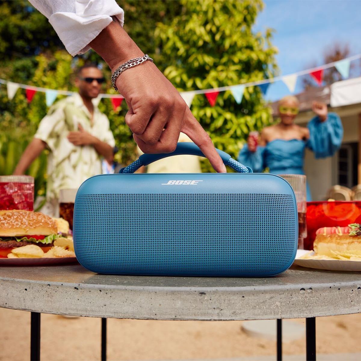 Bose Bose New SoundLink Max Portable Speaker, Large Waterproof Bluetooth Speaker, Up to 20 Hours of Battery Life, USB-C, Built-in 3.5mm AUX Input, with H&A 3' Aux Cable (Blue Dusk)
