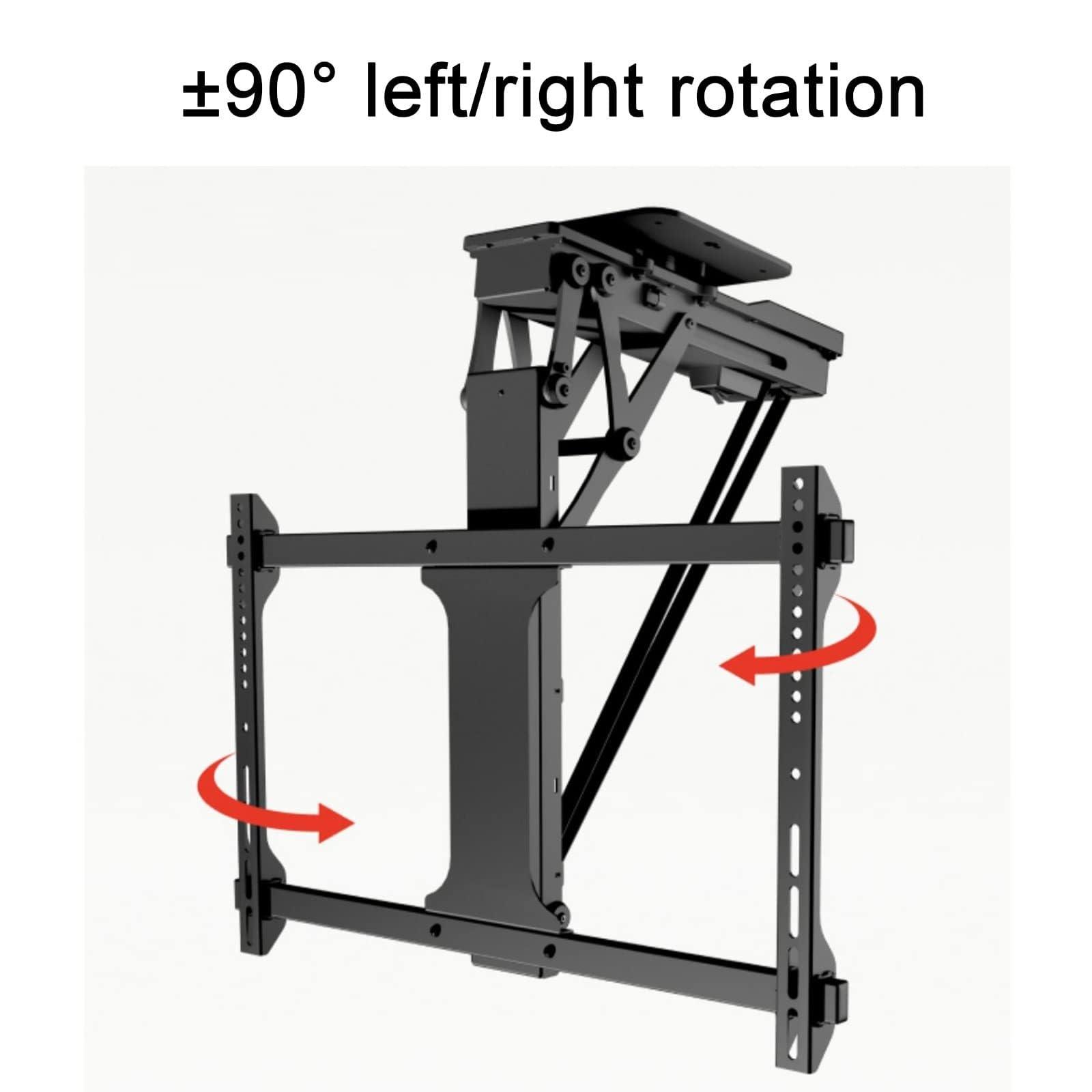 THEGA TV Ceiling Mount Bracket - Motorized Ceiling TV Mount, TV Wall Brackets and Tilt Mount Brackets Fits 32-75 Inch TVs, 90 Left/Right Rotation Electric TV Lift, Electric Ceiling TV Mount