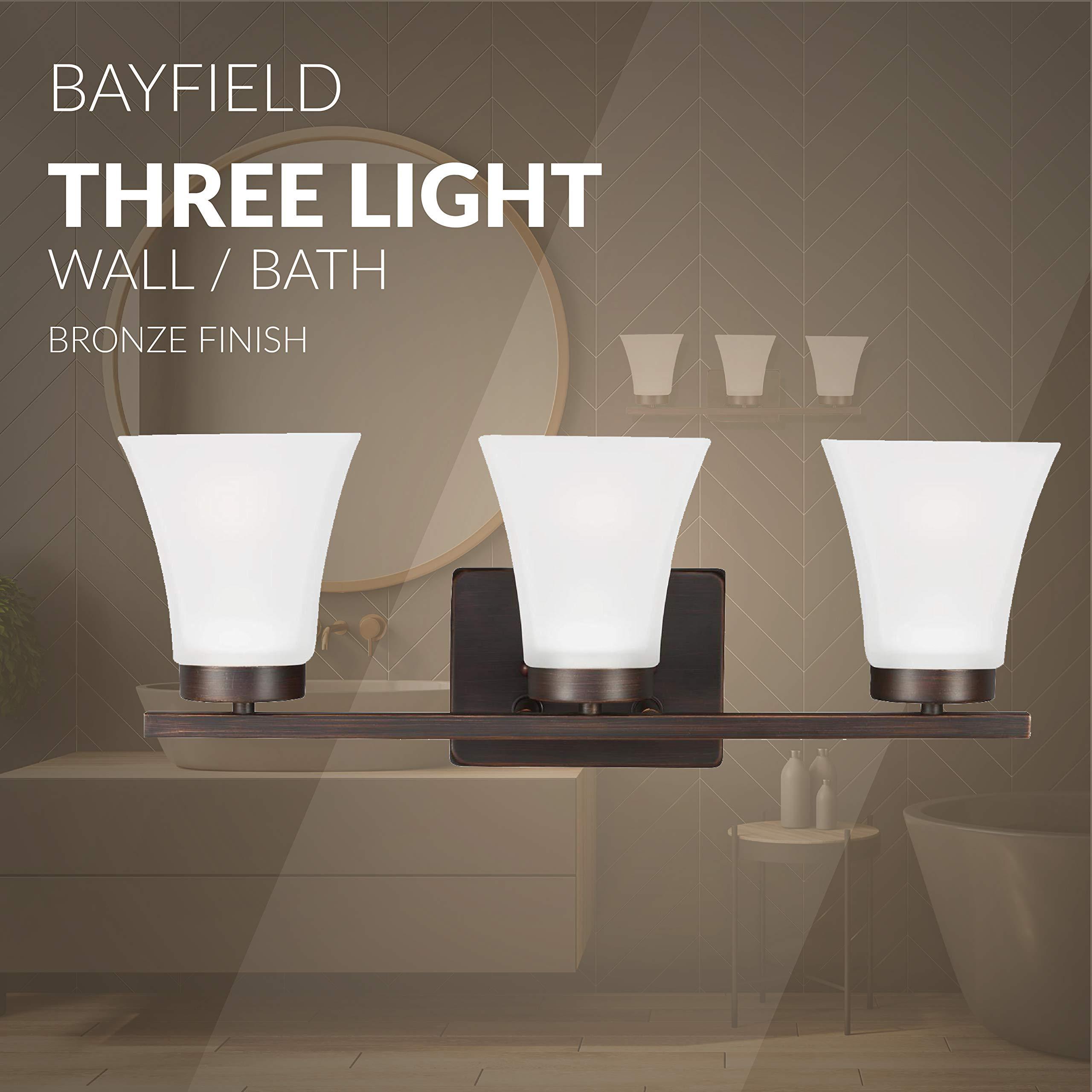 Sea Gull Lighting Generation Lighting 4411603EN3-710 Bayfield Three - Light Wall/Bath Vanity Style Fixture, Bronze