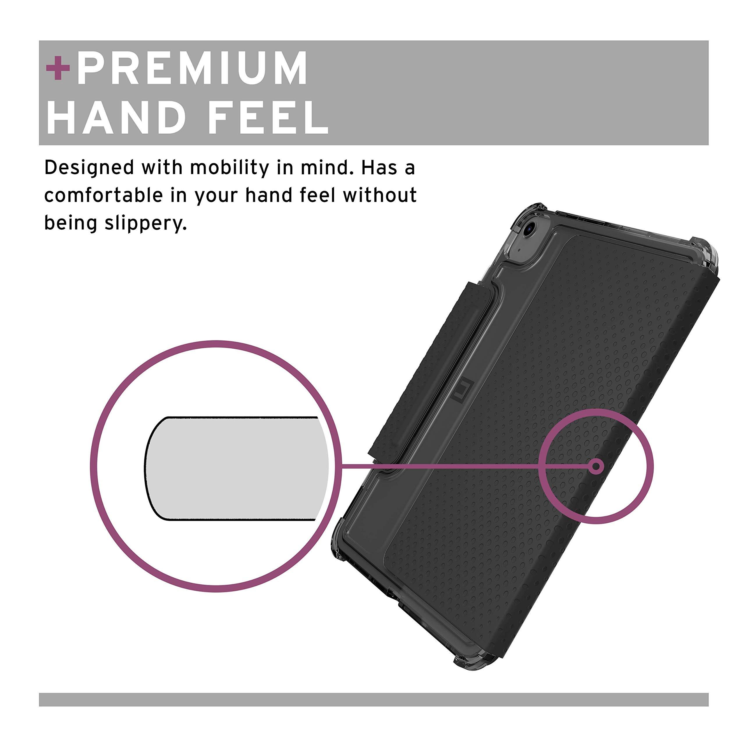 URBAN ARMOR GEAR [U] by UAG iPad Air 10.9-inch (4th Gen, 2020)/iPad Pro 11-inch (2nd Gen, 2020) Case Lucent Translucent Lightweight Ultra-Slim Full Body Auto Sleep/Wake Folio Cover, Black/Ice