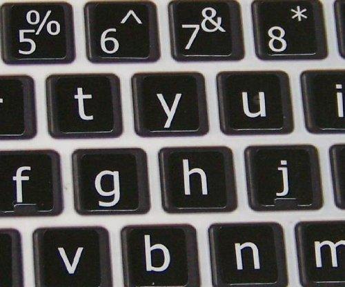 4Keyboard MAC ENGLISH LARGE LETTERING (LOWER CASE) KEYBOARD STICKER ON BLACK BACKGROUND FOR DESKTOP, LAPTOP AND NOTEBOOK