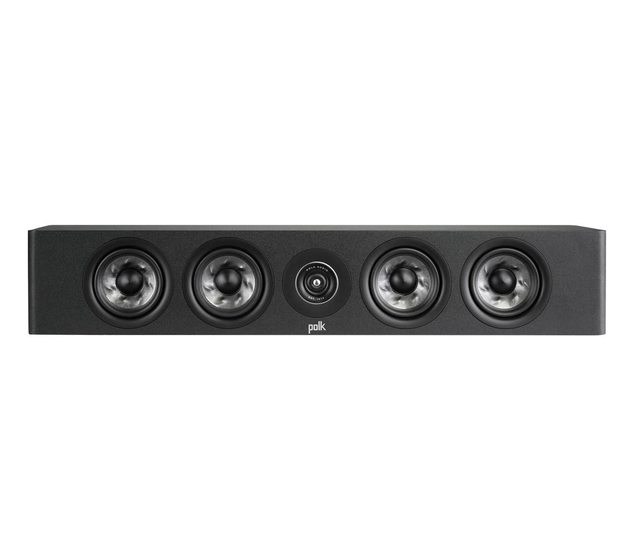 Polk Audio Polk Audio Reserve Series R350 Slim Center Channel Loudspeaker, Doubles as Left/Right Surround Speaker, 1\" Pinnacle Ring Tweeter & Four 4\" Turbine Cone Woofers, Dolby Atmos & IMAX Enhanced, Black