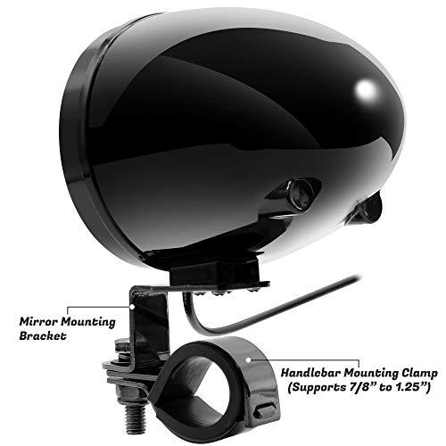 GoHawk GoHawk TS3-Q Gen.3 Motorcycle Weatherproof Bluetooth Speakers 7/8-1.25 in. Handlebar Mount MP3 Music Player Sound Audio Stereo Amplifier System ATVs Golf Cart AUX, USB, Micro SD, FM Radio, 4-Speaker