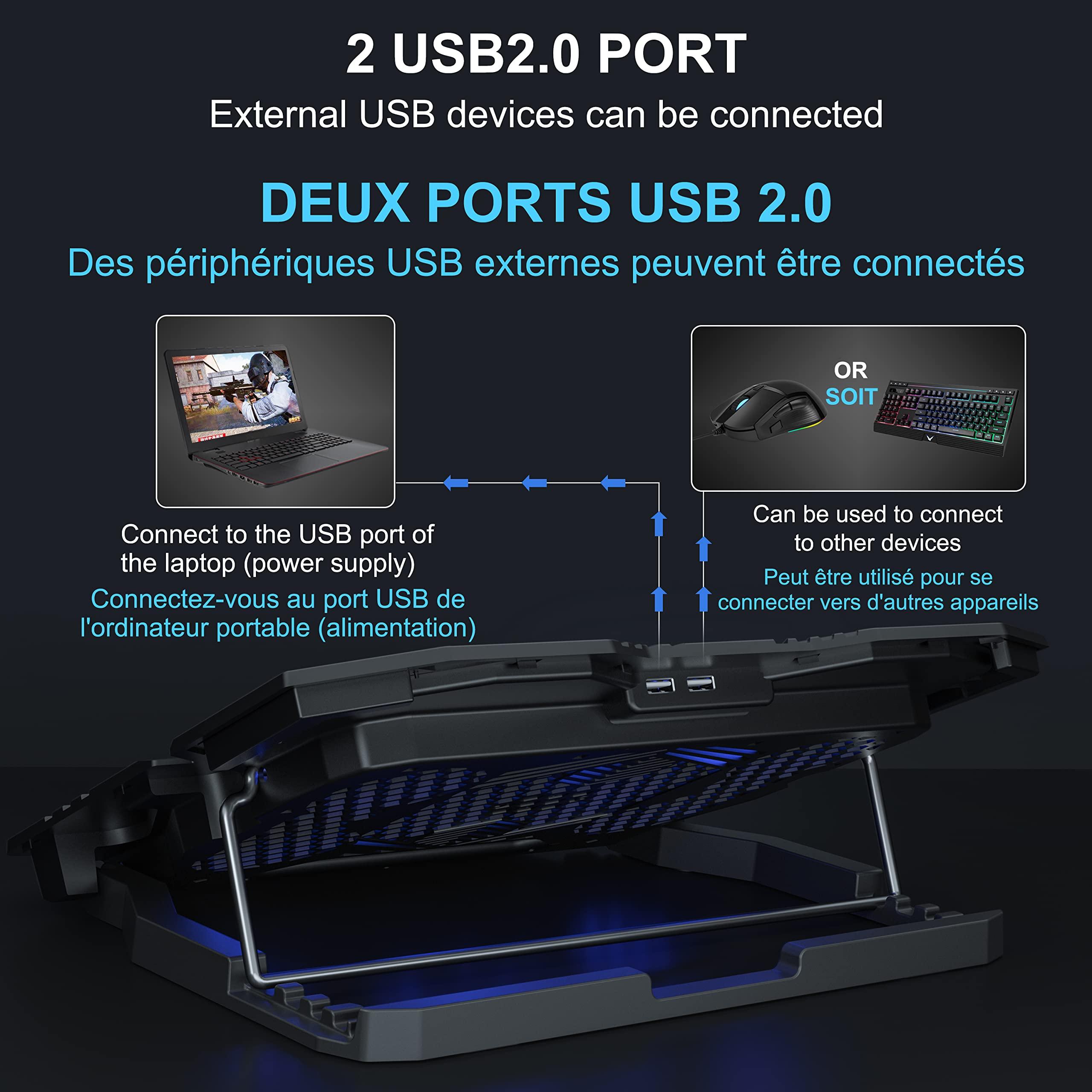 TopMate TopMate C5 12-15.6 inch Gaming Laptop Cooler Cooling Pad | 5 Quiet Fans and LCD Screen | 2500RPM Strong Wind Designed for Gamers and Office