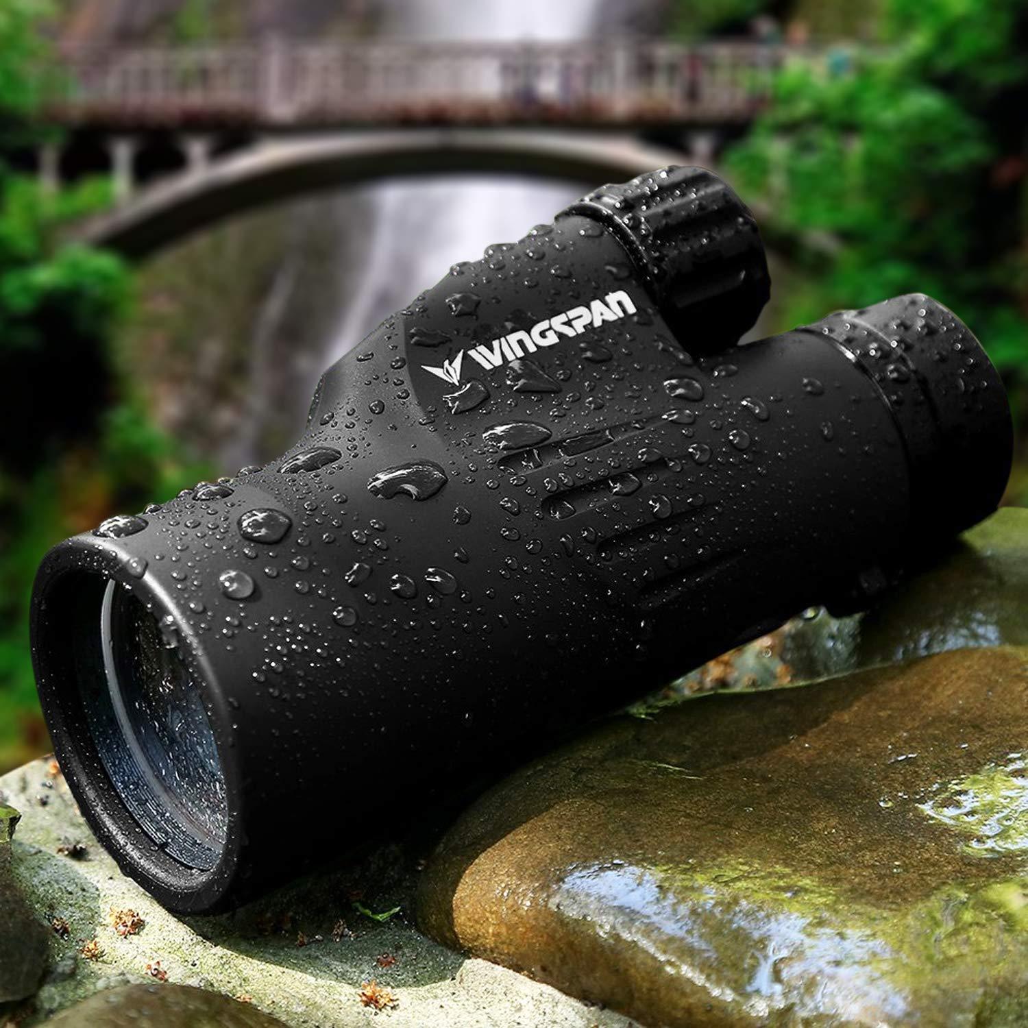 Wingspan Optics Wingspan Optics Explorer High Powered 12X50 Monocular. Bright and Clear. Single Hand Focus. Waterproof. Fog Proof. For Bird Watching, or Watching Wildlife. Daytime Use. Formerly Polaris Optics