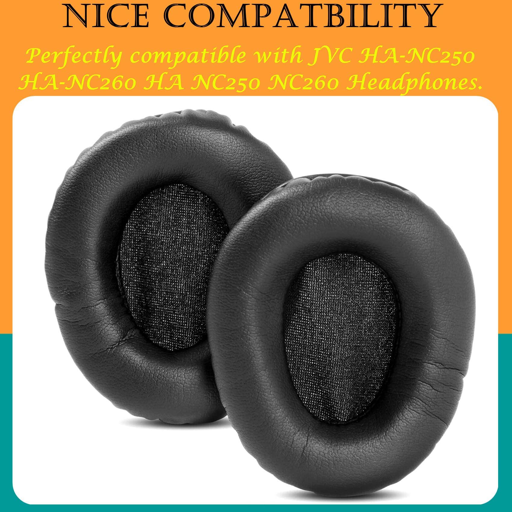 TaiZiChangQin TaiZiChangQin HA-NC250 Ear Pads Cushions Replacement Compatible with JVC HA-NC250 HA-NC260 HA NC250 NC260 Headphone (Protein Leather Earpads)