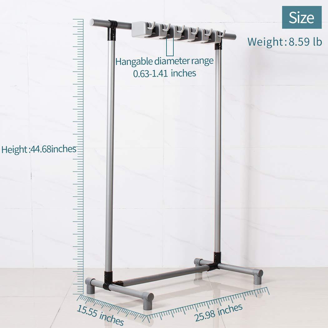 QTJH QTJH Broom Mop Holder Floor-Mounted mop Rack Cleaning Tool storage for laundry room closet organizer (6racks)