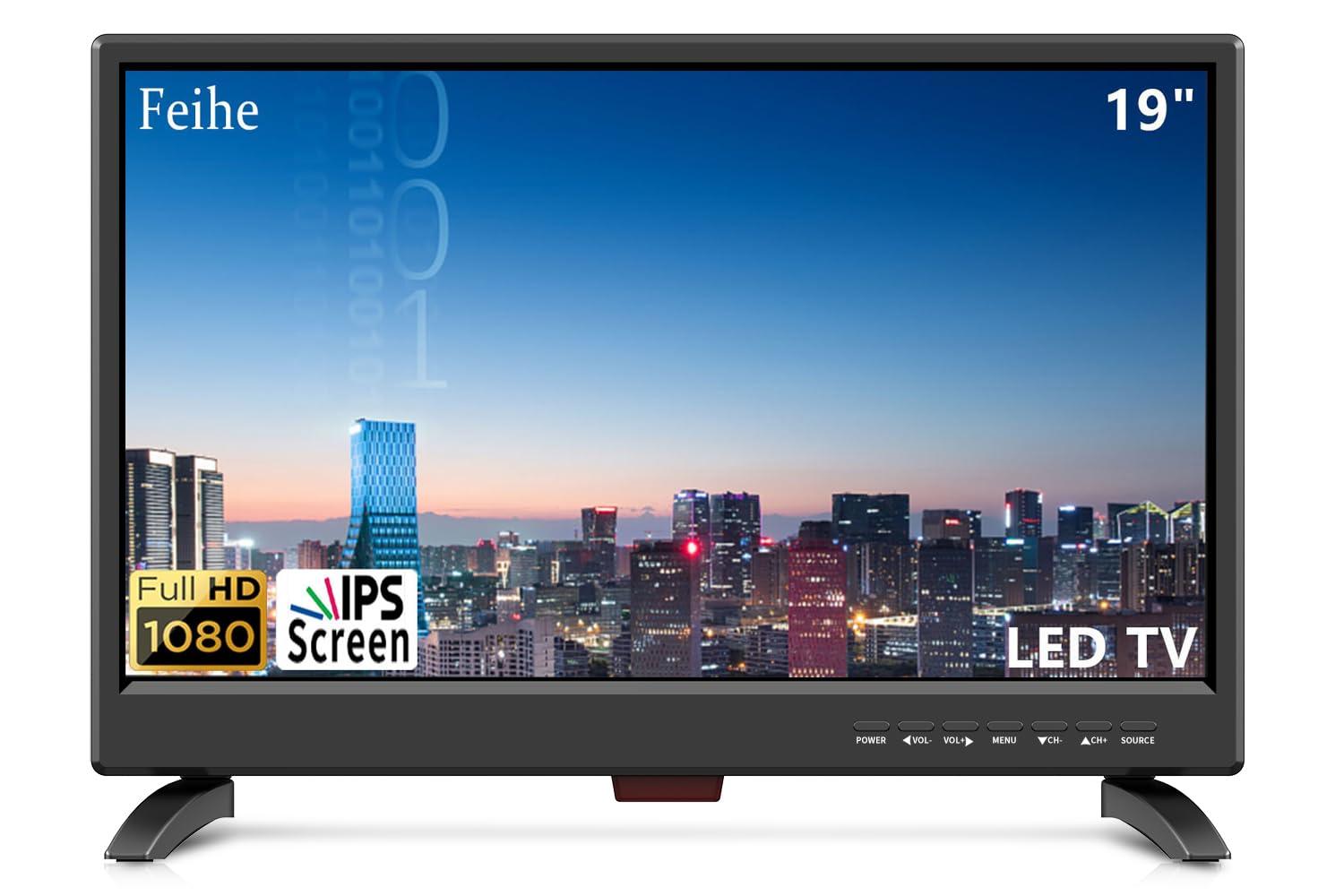 Feihe Feihe 19 Inch TV, LED Widescreen TV with Digital ATSC Tuners HDMI/VGA/RCA/USB, 19 Inch Flat Screen TV w/Built in Dual Speakers for Kitchen and RV Camper(2023 Model)