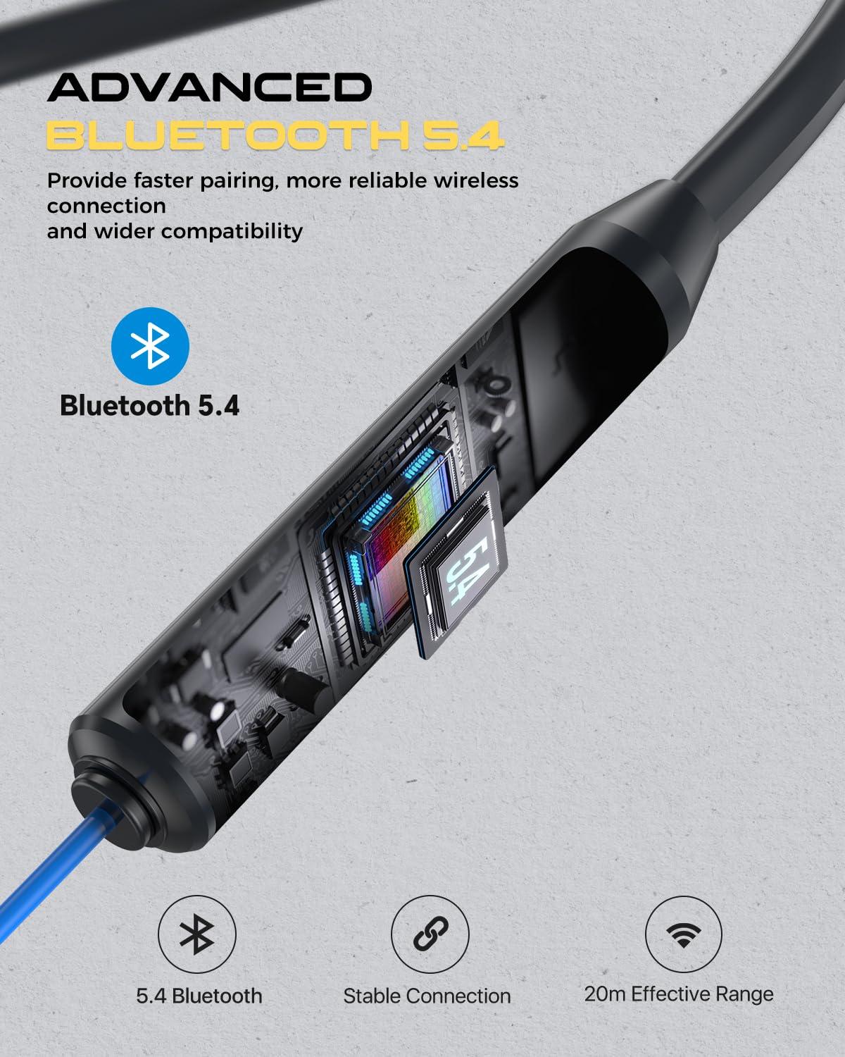 MIPEACE MIPEACE Bluetooth Earplug Headphones, Neckband Wireless Earbuds earplugs-29db Noise Reduction isolating in-Ear earplug Earphones and Controls,IPX5 sweatproof,19+Hour Battery(Blue)