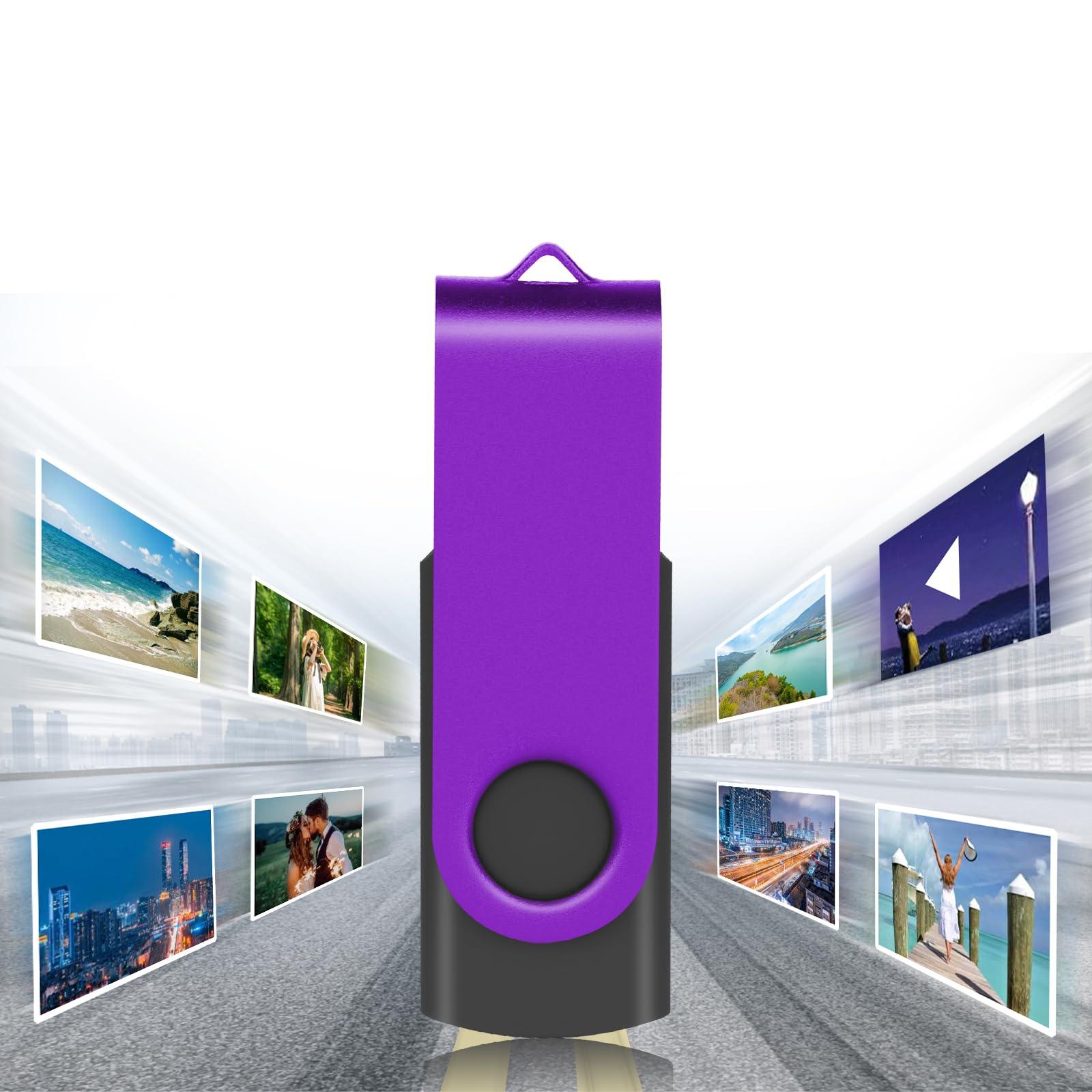 EASTBULL EASTBULL USB 2.0 Flash Drive 8GB with Lanyards Thumb Drives Bulk 20 Pack Colorful Multipack Memory Stick Pen Drive Swivel Design(8GB 20 Pack)