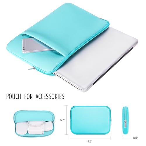 RAINYEAR make life easier RAINYEAR 14 Inch Laptop Sleeve Case Protective Soft Padded Zipper Cover Carrying Computer Bag with Front Pocket & Accessories Pouch, Compatible with 14\" Notebook Chromebook Tablet Ultrabook (Blue)