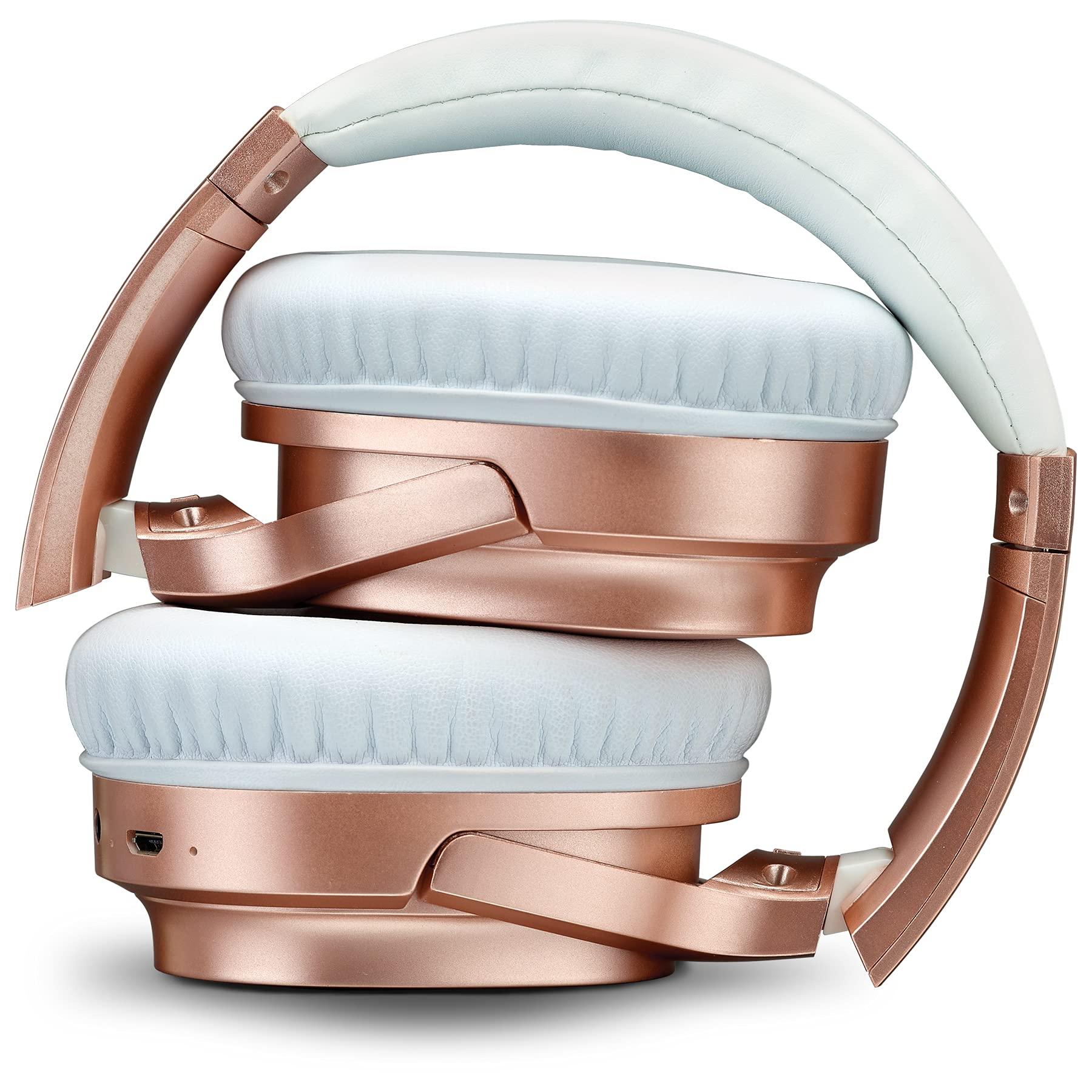 iLive iLive Active Noise Cancellation Bluetooth Headphones, Adjustable Headband, Includes 3.5mm Audio Cable, Rose Gold (IAHN40RGD)