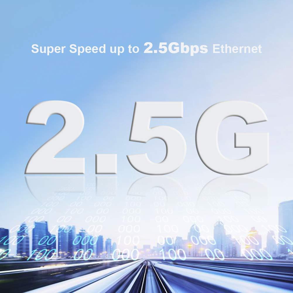 CableCreation CableCreation 2.5G Ethernet to USB Adapter, USB 3.0 Gigabit LAN Dongle,Wired Network to USB Convertor, Latest Internet rj45 to USB Adapter, for MacBook Windows 10,8.1, macOS X 10.6-10.15, Black