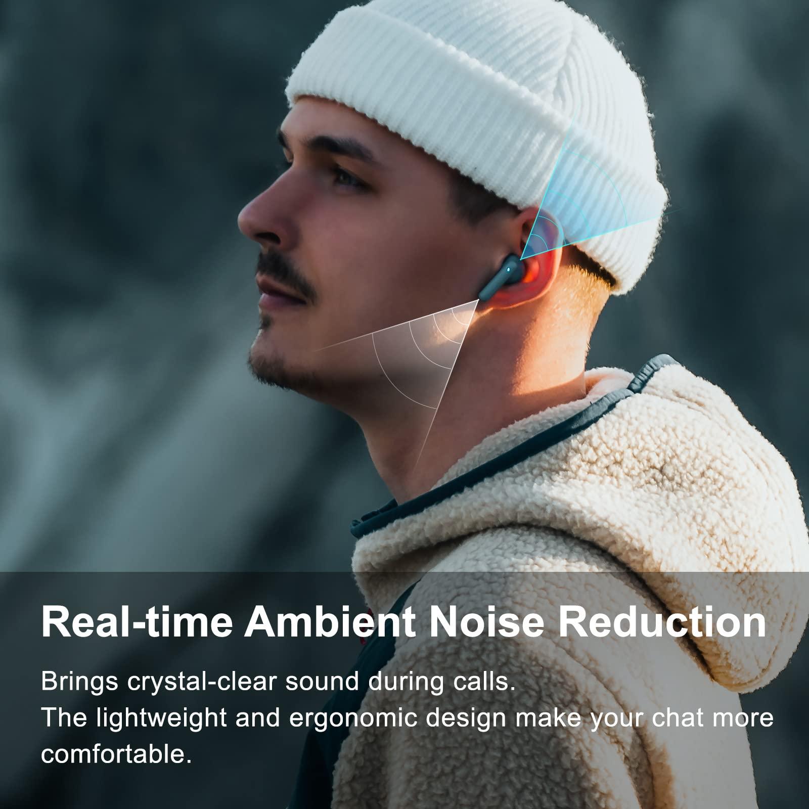 Edifier Edifier X2 Wireless Earbuds Bluetooth Headphones with Microphone, Lightweight HiFi Stereo IPX54 Waterproof Cordless Semi in-Ear Earphones with Charging Case 28 Hours Playtime (Blue)