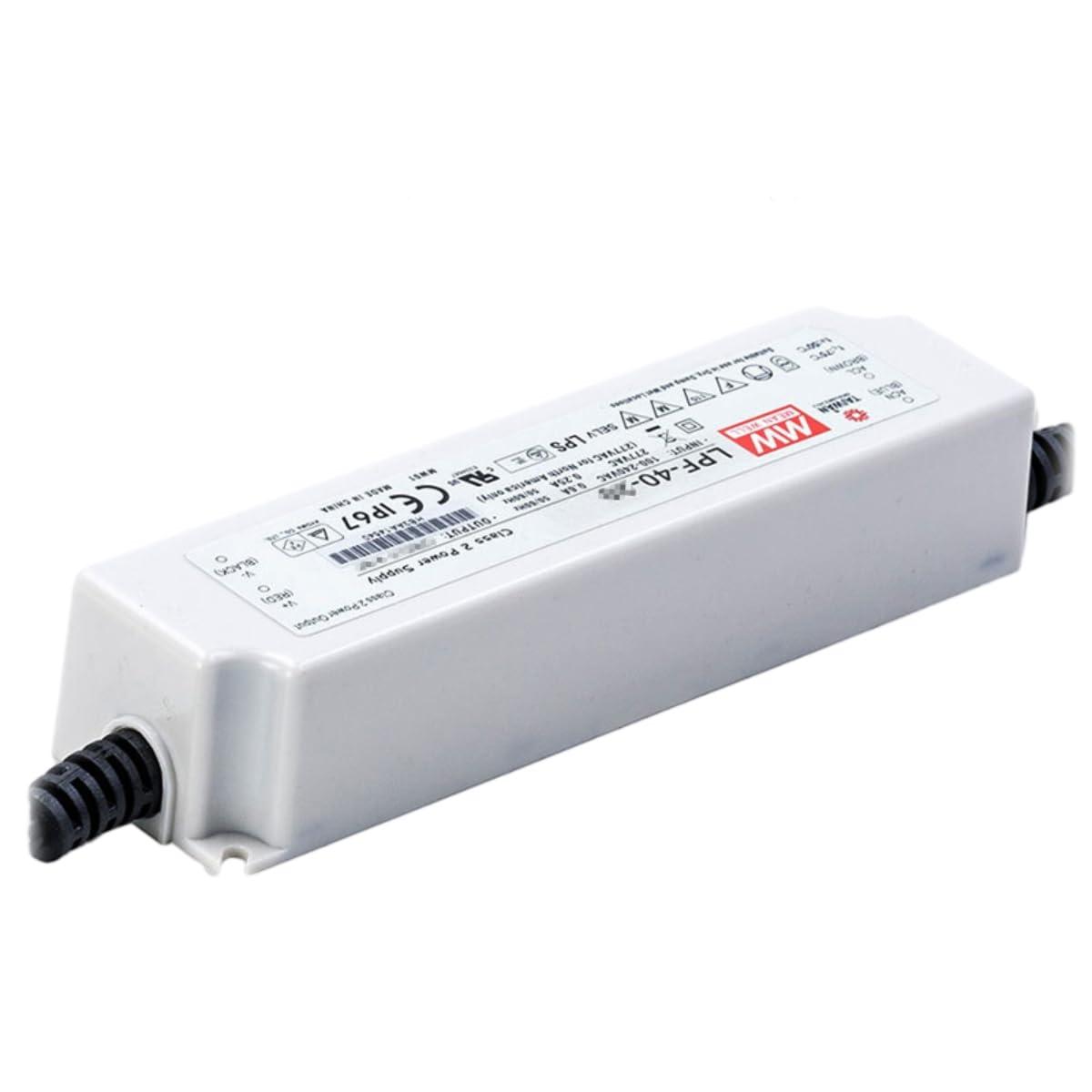 MEANWNVV Mean Well LPF 40W 15V 2.67A LED Driver LPF-40-15 AC-DC Constant Current Voltage Switching Power Supply Converter Transformer with IP30, PFC, Plastic Case
