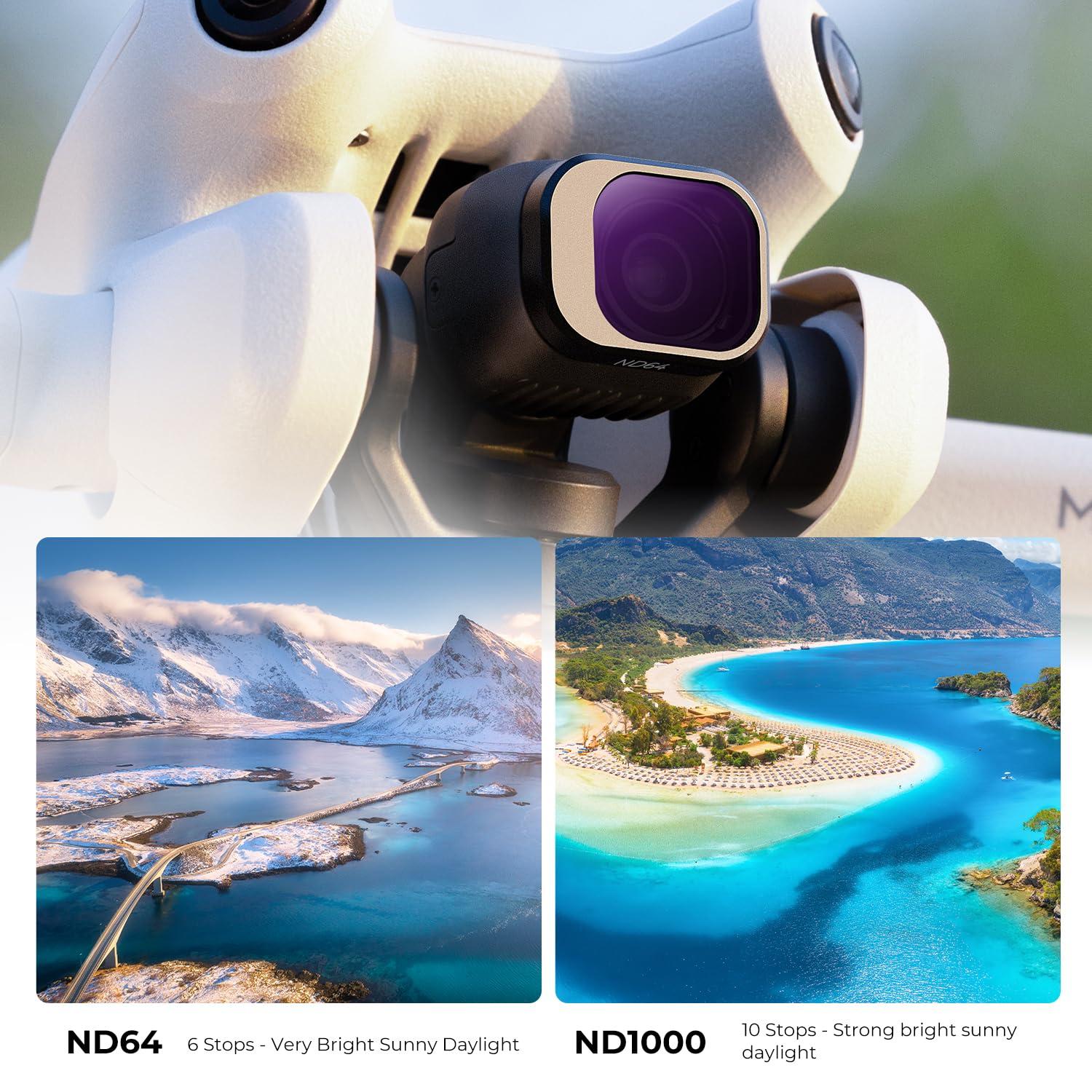 K&F Concept K&F Concept 6 Pack ND Filter Kit Compatible with DJI Mini 4 Pro, (ND4 ND8 ND16 ND32 ND64 ND1000) Multi-Coated Neutral Density Optical Glass Filters