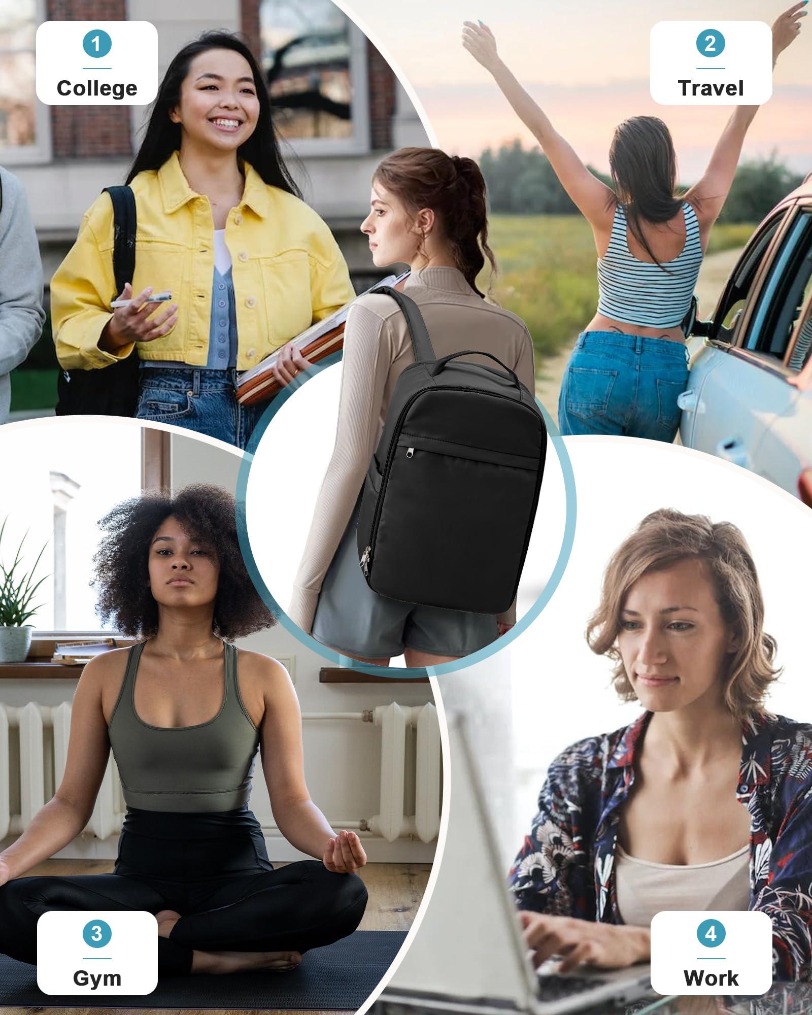 WEPLAN WEPLAN United Airlines Approved Personal Item Travel Bag, Underseat 20L Carry on Backpack, Waterproof Cabin Luggage Bag, mochila de viaje, Frontier Airlines Personal Item Bag, black