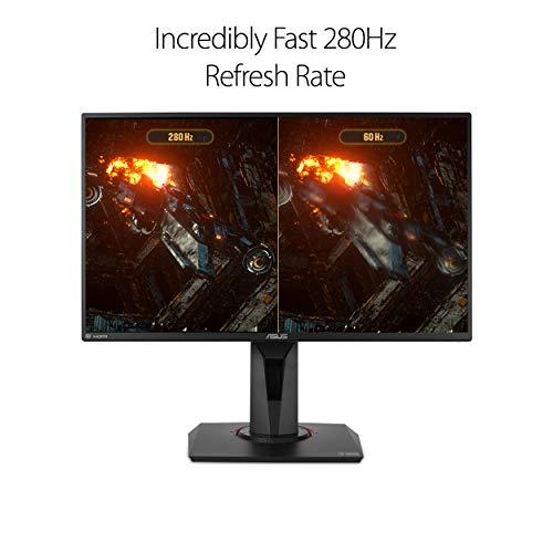ASUS ASUS TUF Gaming VG259QM 24.5” Monitor, 1080P Full HD (1920 x 1080), Fast IPS, 280Hz, G-SYNC Compatible, Extreme Low Motion Blur Sync,1ms, DisplayHDR 400, Eye Care, DisplayPort HDMI BLACK