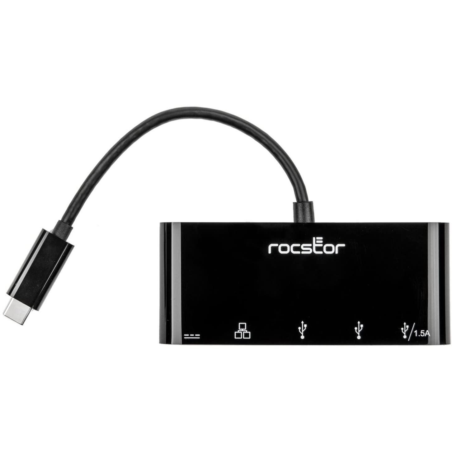 Rocstor Rocstor USB-C to 3-Port USB-A, USB-C & RJ45 Multiport Adapter - USB 3.0 Hub