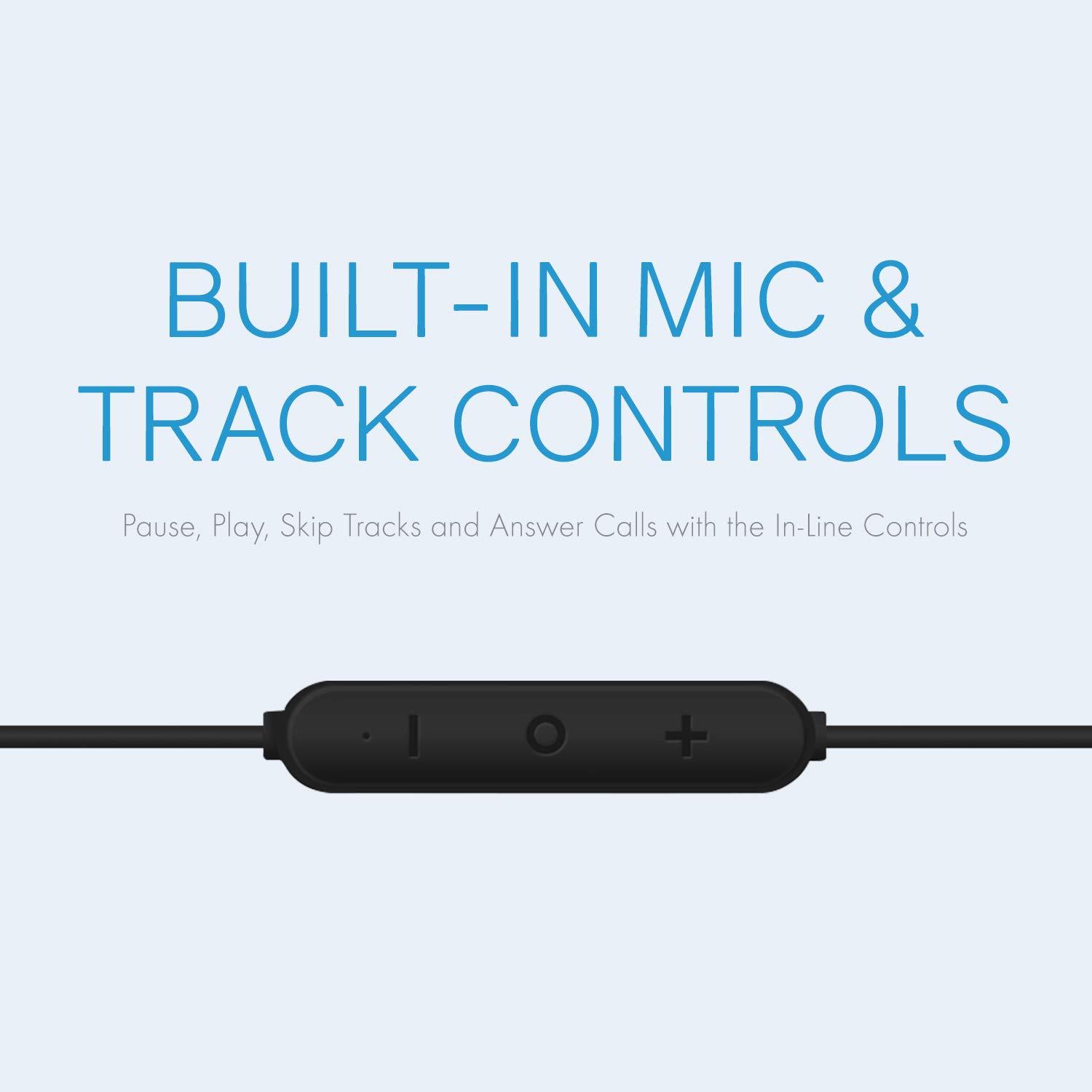 Realm Realm Lightning Earbuds Apple MFi Certified Headphones, in-Ear Headphones with Lightning Connector, Built-in Microphone, Hands-Free Calling and Track Controls, Black