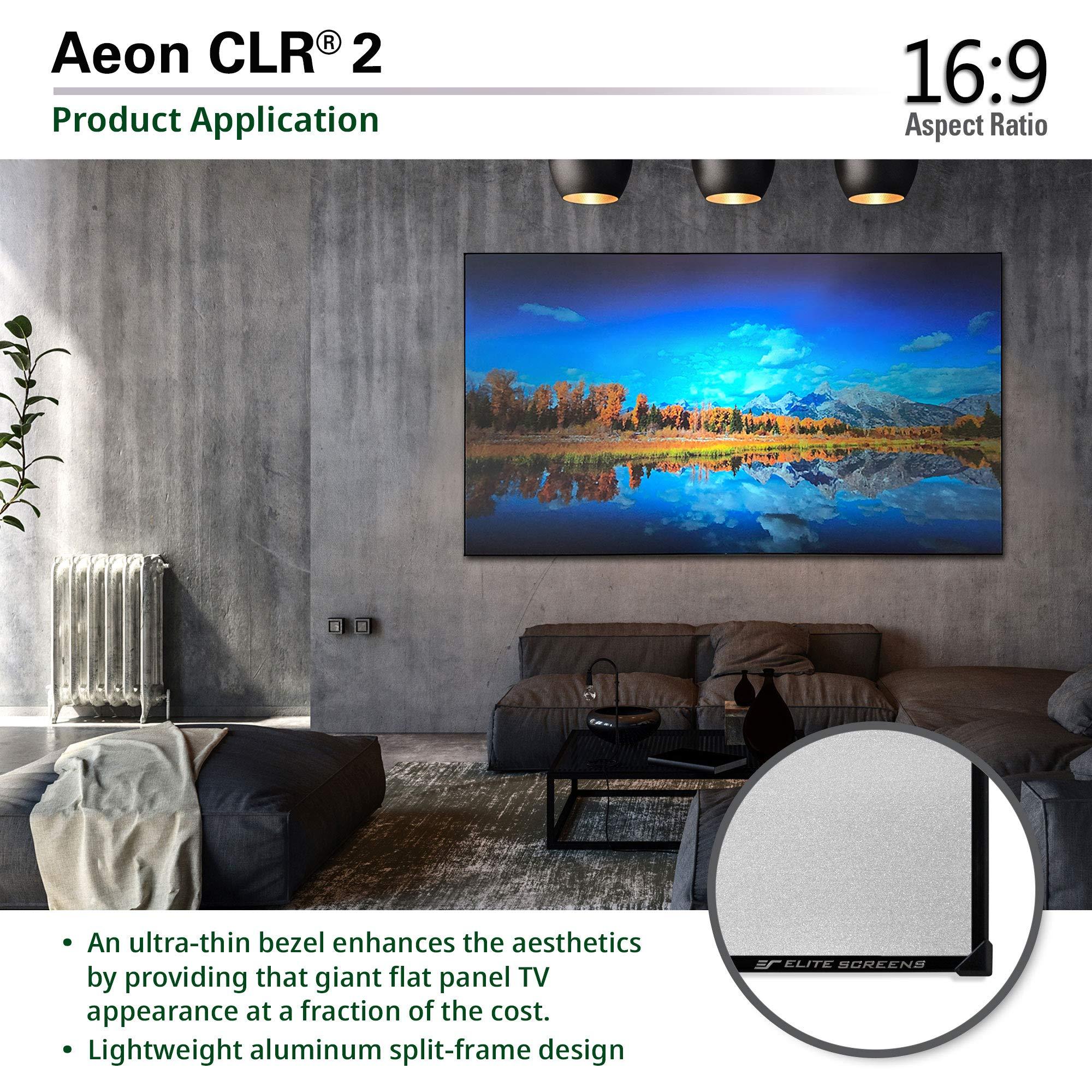 Elite Screens Elite Screens Aeon CLR2, 123-Inch ALR Projector Screen, Edge-Free Fixed Frame, 90% Ambient Light Rejecting, Grey Screen for UST & Short Throw ProjectorsIndoor Movie & Home Theater Screen, AR123H-CLR2