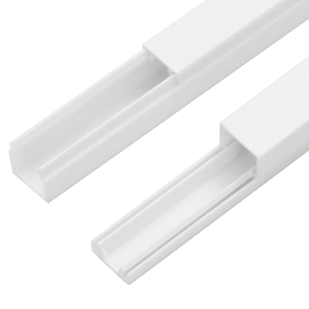 vidaXL vidaXL PVC Cable Trunking Management Cord Hider - White, Cuttable, Paintable, 30 Channels for Organizing Office Wires
