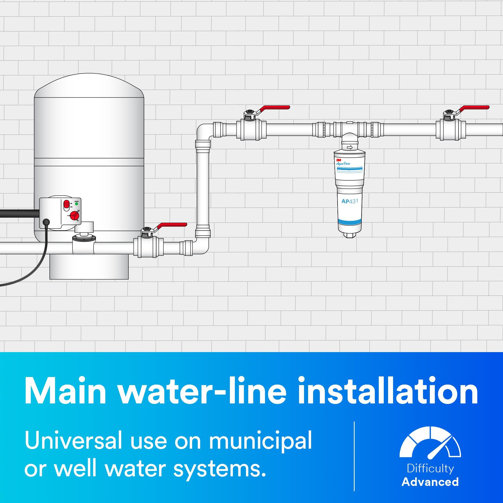 3M Aqua-Pure 3M Aqua-Pure Whole House Scale Inhibition Inline Water System AP430SS, Prevents Scale Build Up On Hot Water Heaters and Boilers