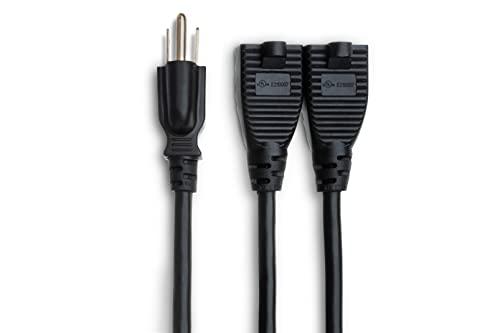 HOSA Hosa YAC-407 Dual NEMA 5-15R to NEMA 5-15P Power Extension Y Cable, 1.5 Feet