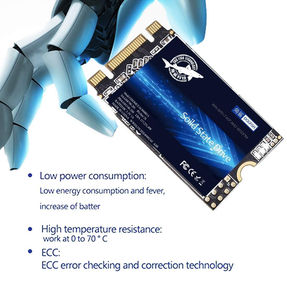 THREE COLOUR DOGFISH SSD SATA M.2 2242 500GB Dogfish Ngff Internal Solid State Drive High Performance Hard Drive for Desktop Laptop SATA III 6Gb/s (500GB, M.2-2242)