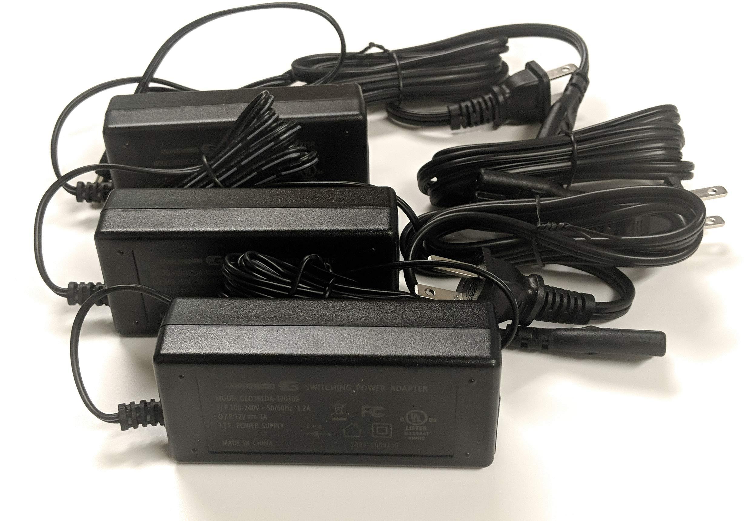 coolerguys Coolerguys 3A 36w 12v Switching Power Supply (3 Pack) with 2.1 x 5.5mm Barrel Connector for LED Lights and Other Devices