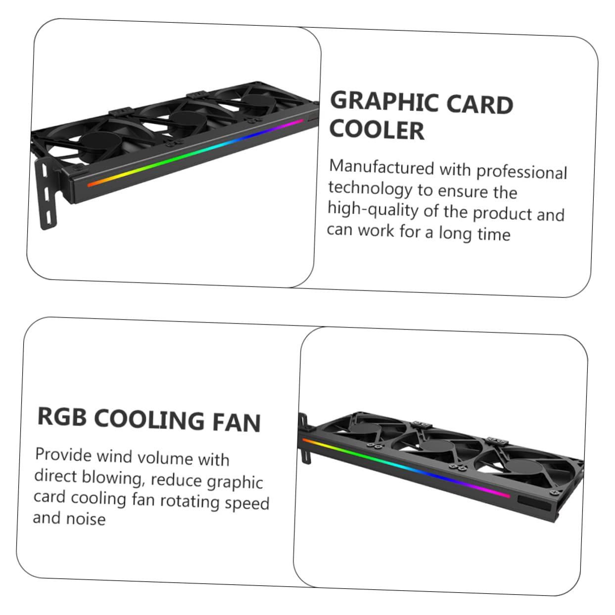 Uonlytech Uonlytech Graphics Card Cooler Small Cooling Fan Video Cooling Fan Case Fan Video Card Cooler Computer Case Part Cooler for Graphic Fans That Blow Cold Cooler Black Abs