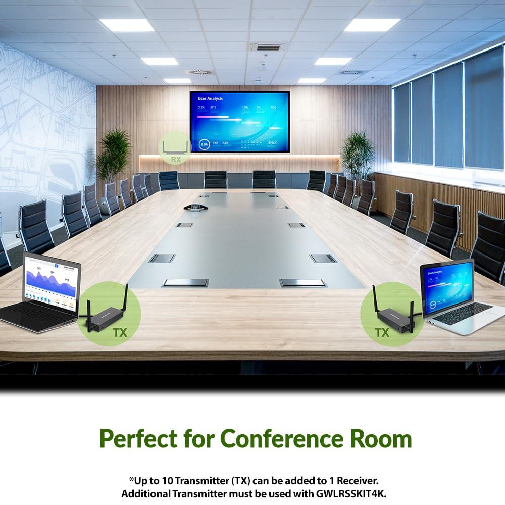 IOGEAR IOGEAR Long Range Wireless Switch/Splitter Transmitter for GWLRSSKIT4K Kit, HDMI UHD 4K@60Hz Support, Up to 600 ft/182 m with IR, RS-232 and Keyboard Mouse Extender, Transmitter only (GWLRSSKIT4KTX)