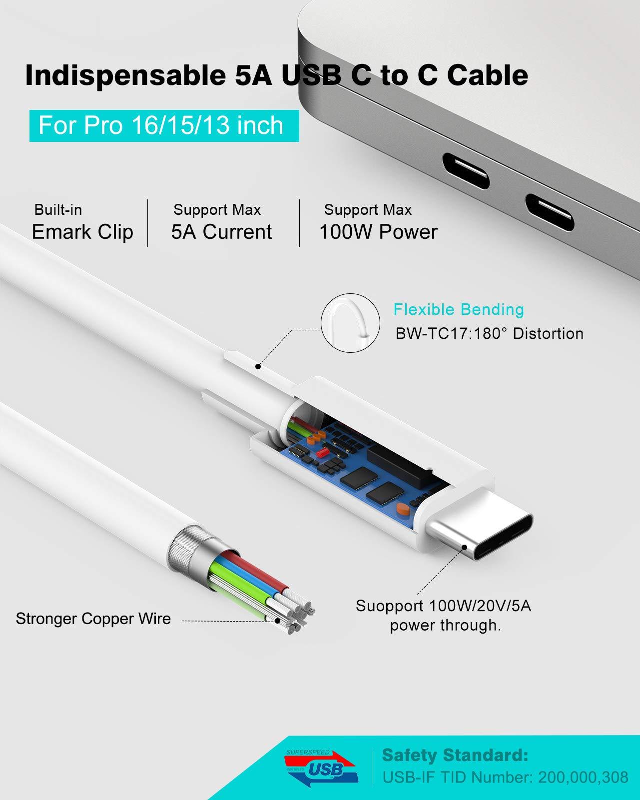 IFEART Charger for MacBook Pro 10FT, 96W USB C Charger Power Adapter for MacBook Pro 16, 15, 14, 13 inch 2024, 2023, 2022 2021, 2020, M1 M2 M3 MacBook Air, LED, 100W USB-C Cable Charging as Fast as MagSafe 3