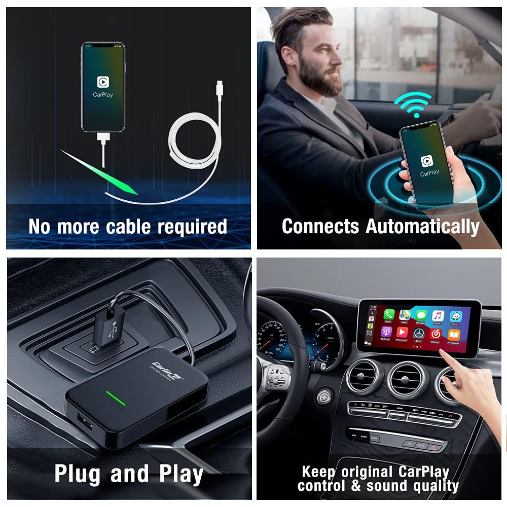 Carlinkit 2023 Wireless CarPlay Adapter CarlinKit 3.0 for Factory Wired CarPlay Cars Model Year: 2016 to 2018, for VW Audi Ford Sync 3 Mazda Mercedes Honda Chevy Subaru Porsche Hyundai Kia Lexus Gmc Acura