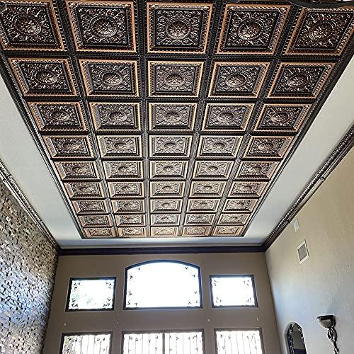 From Plain To Beautiful In Hours La Scala-Faux Tin Ceiling Tile - Antique Copper 25-Pack