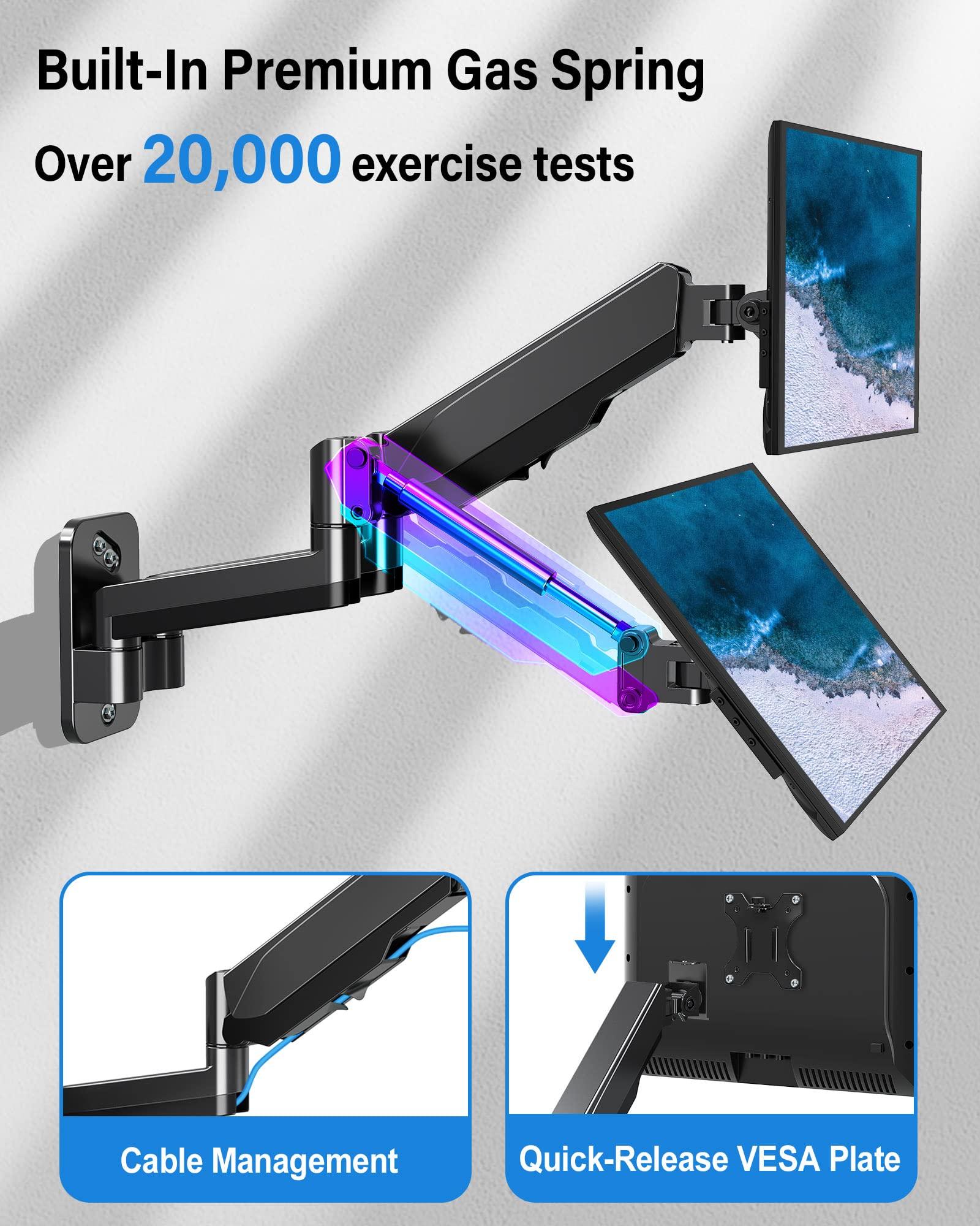 MOUNTUP MOUNTUP Dual Monitor Wall Mount Bundle with Dual Monitor and Laptop Desk Mount for VESA Bracket 75x75mm/100x100mm