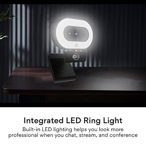 MEE audio MEE audio CL8A 1080p HD Webcam with Ring Light, Microphone, Autofocus, Low Light Correction, 360° Rotation; USB Streaming Web Camera for Video Calling via Zoom/Skype on Computer PC Mac Laptop Desktop