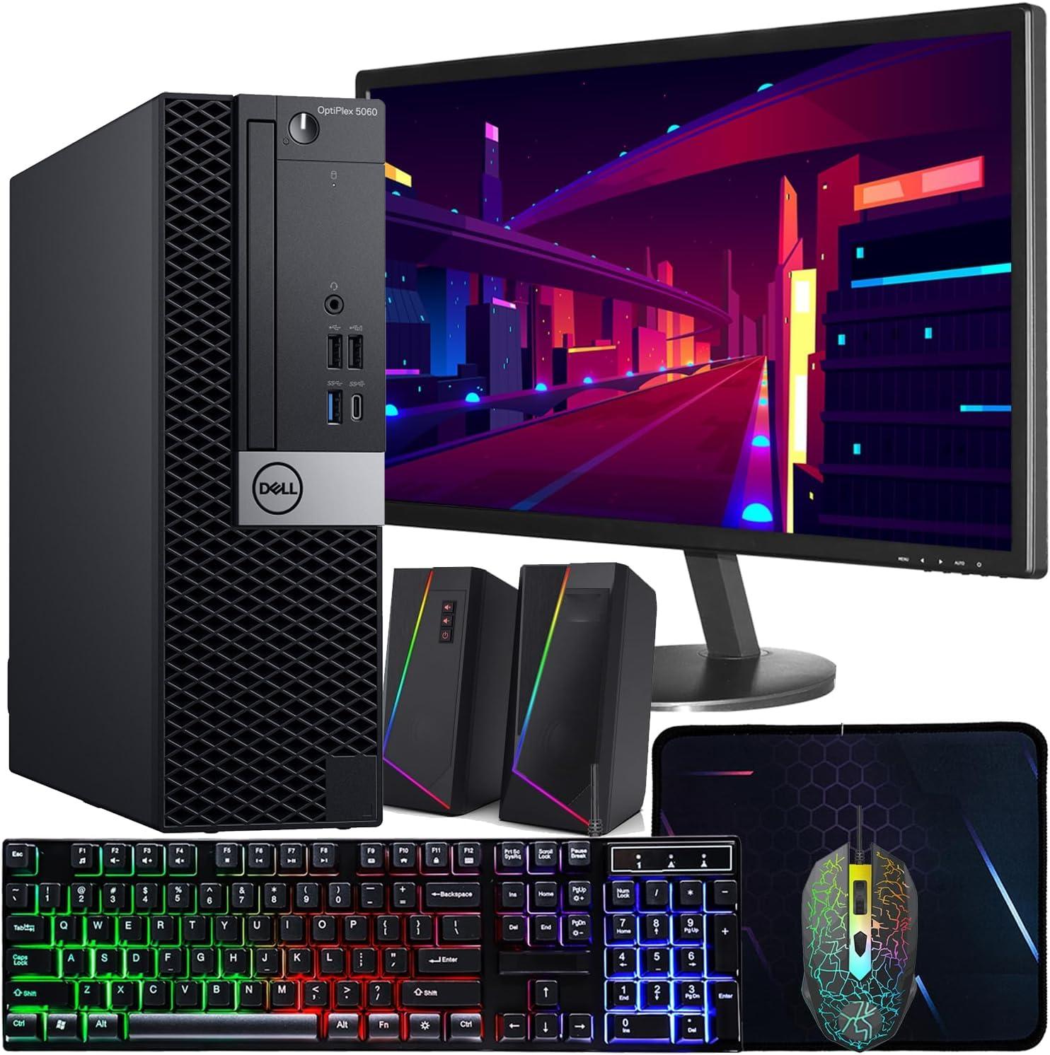 Dell Dell Windows 11 Desktop Computer OptiPlex 5060 | Intel i5-8600 Six Core (4.3GHz Turbo) | 16GB DDR4 RAM | 500GB SSD Solid State + 1TB HDD | WiFi + Bluetooth | Peripheral Computer Package (Renewed)