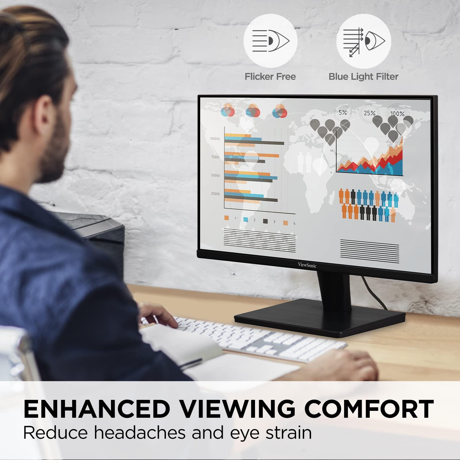 ViewSonic ViewSonic VS2447M 24 Inch 1080p Monitor with 100Hz, FreeSync, Thin Bezels, Eye Care, HDMI, VGA Inputs for Home and Office
