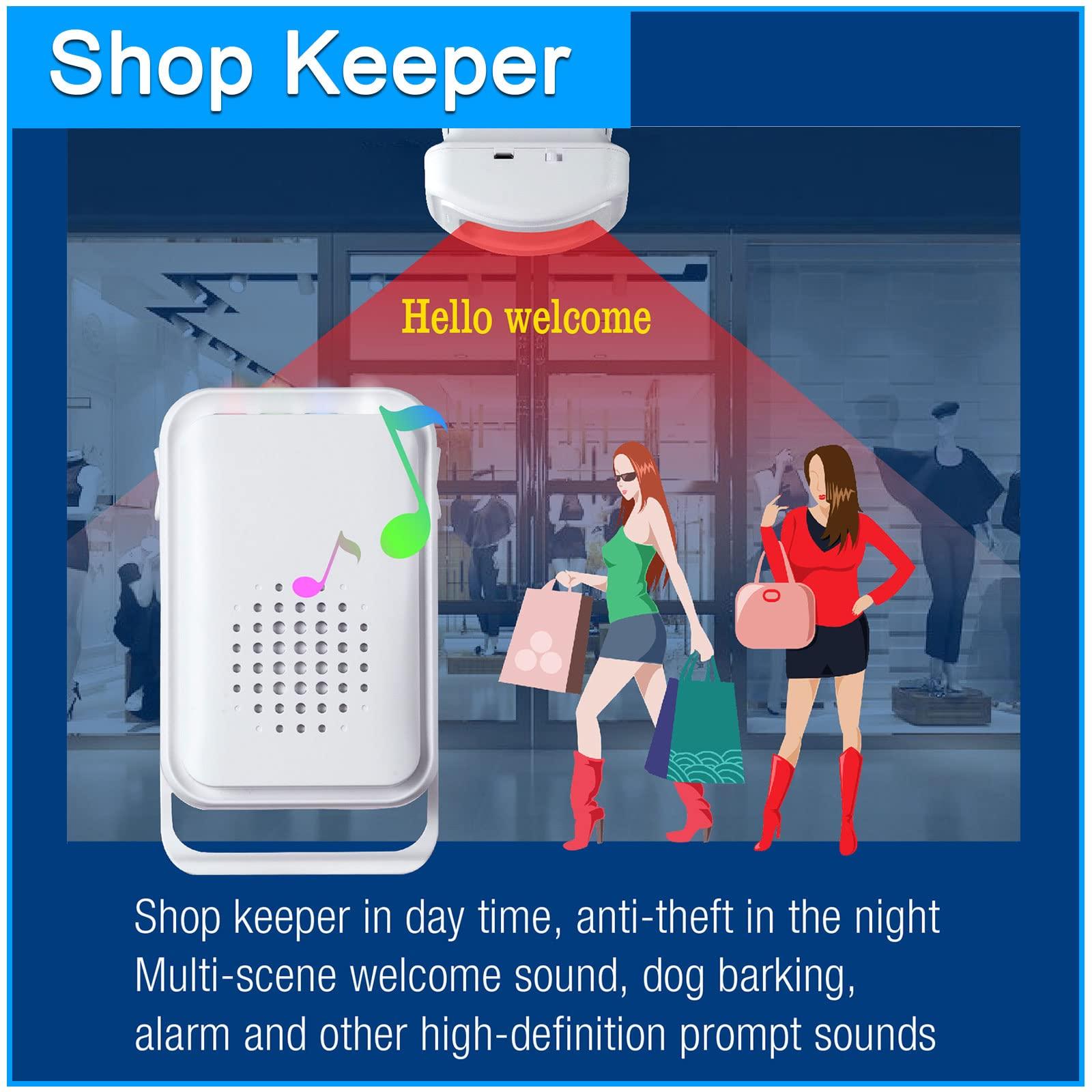 Actpe Wireless Motion Sensor Door Chime: Business Entry Doorbell Indoor Motion Detector Buzzer Monitor for Store Home Entrance Alert Bell, Bed Alarm for Elderly - LED Indicator & Vibration