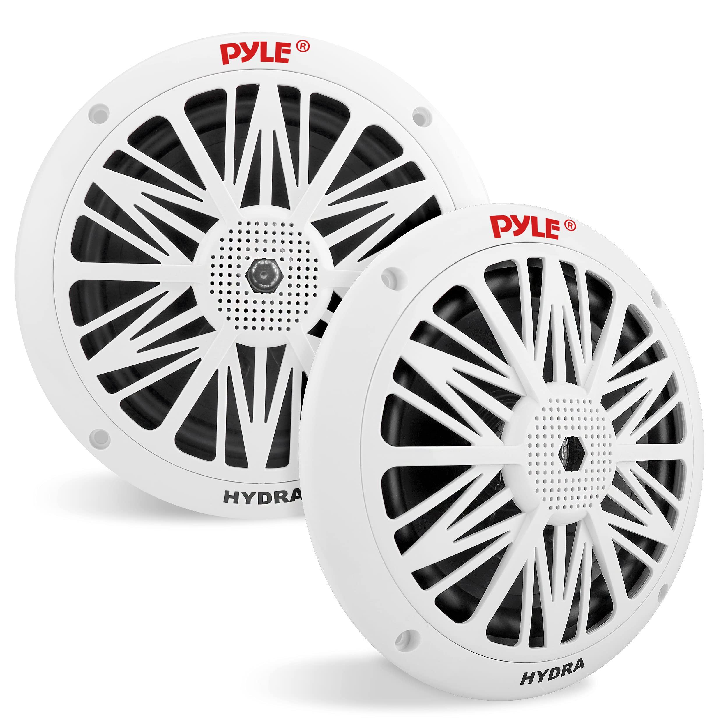 Pyle Pyle 8 Inch Dual Marine Speakers 10 Inch - 1 Pair (White) & 6.5 Inch Dual Marine Speakers (White)