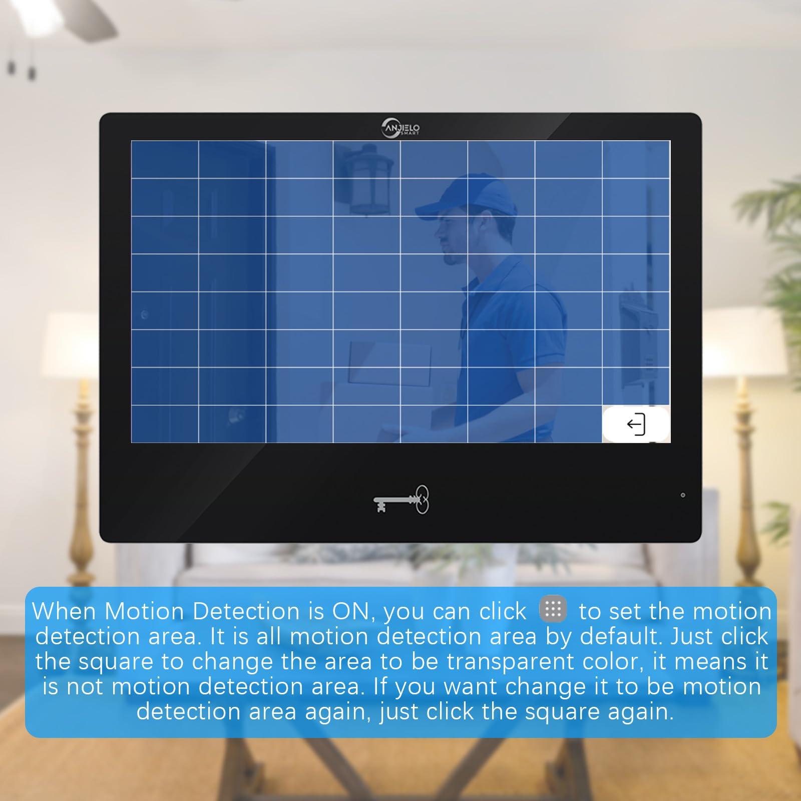 ANJIELO SMART Wireless Video Door Phone Intercom System 1080P Tuya WiFi 10 Inch Touch Monitor (Wired) Smart Home Doorbell Camera Unlock Record Motion for Home Apartment,32G