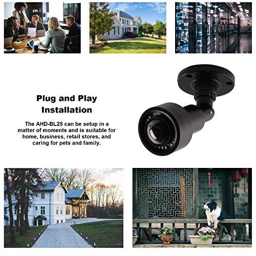 CCTV Camera Pros CCTV Camera Pros AHD-BL25 Wide Angle Security Camera, 180 Degree Color Indoor/Outdoor Bullet, 1080p HD TVI AHD CVI CVBS, IR, BNC, Black Weatherproof Housing
