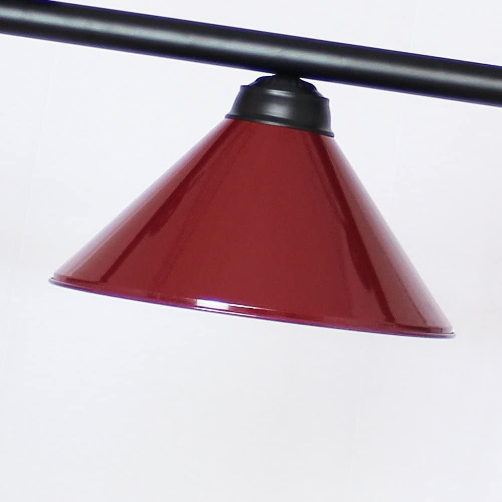 Wellmet Wellmet Pool Table Lights for 8'/9' Table with 3 Metal Shades, Billiard Lamp for Man Cave, Game Room, Kitchen Island Light for Restaurant Or Dining Room (Burgundy, 59 inch-3 Lights)