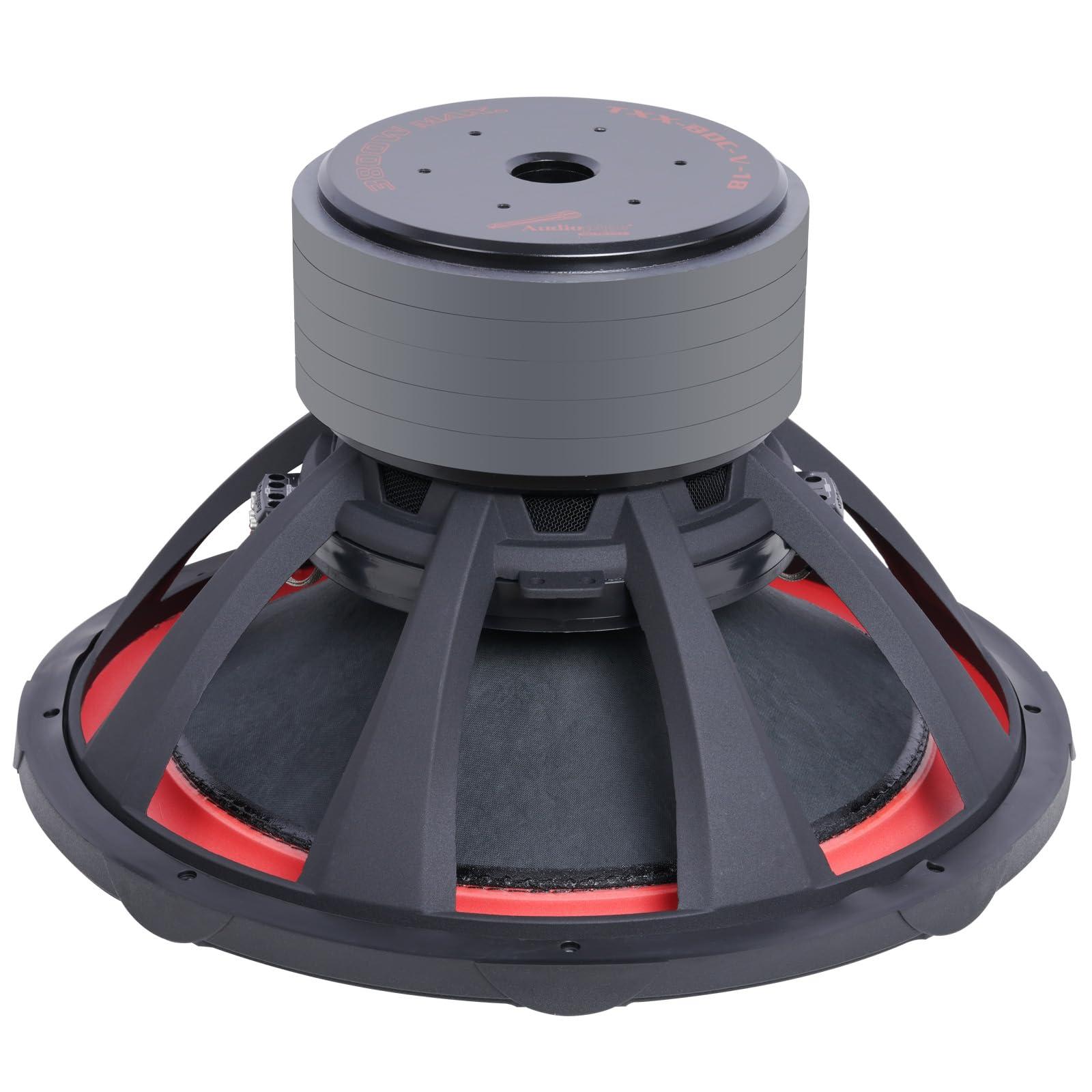 Audiopipe Audiopipe 18" Quad Stack Composite Cone Subwoofer (TXX-BDC-V-18), Superior Performance, 3800W, 5 Magnets, BASV Voice Coil, Aluminum Basket, Multi-Connect, Non-Press Paper Cone, 2 * 4 Ohms
