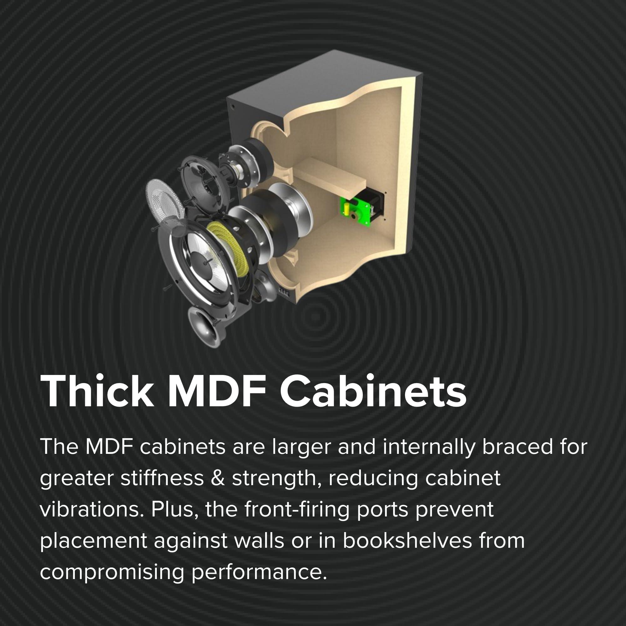 ELAC ELAC Debut 2.0 C6.2 Center Channel Speaker, Black - 1 Cloth Dome Tweeter & Dual 6.5 Aramid Fiber Woofers - 2-Way Bass Reflex - Up to 35,000 Hz Response